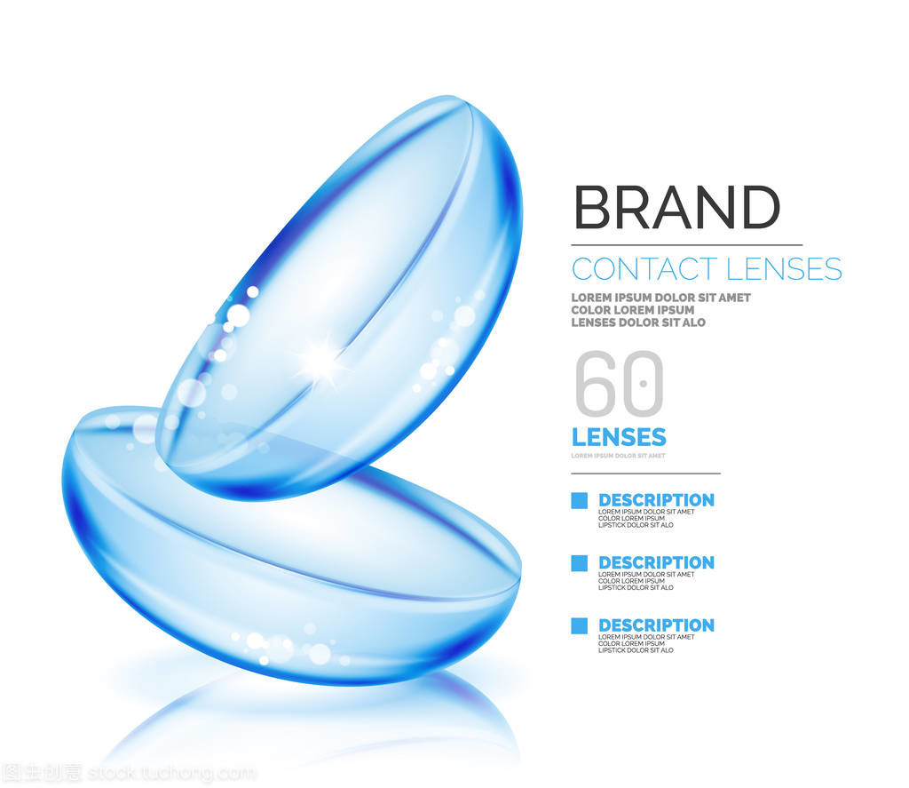 矢量眼睛接触镜片广告模板 清晰视界，触手可及